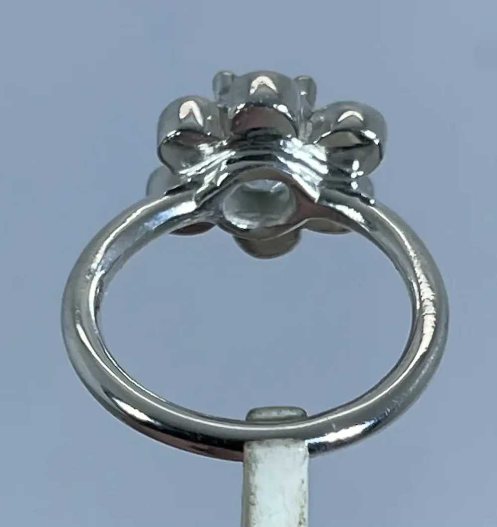 14k Moissanite Flower Ring, free resize - image 4