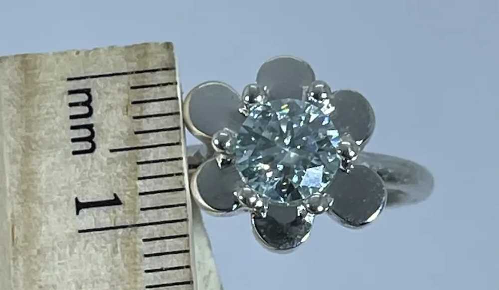 14k Moissanite Flower Ring, free resize - image 6