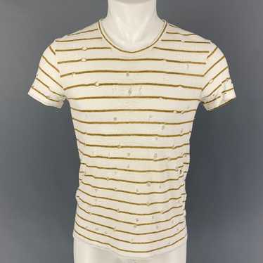 Iro White Olive Stripe Linen Mina Tshirt - image 1