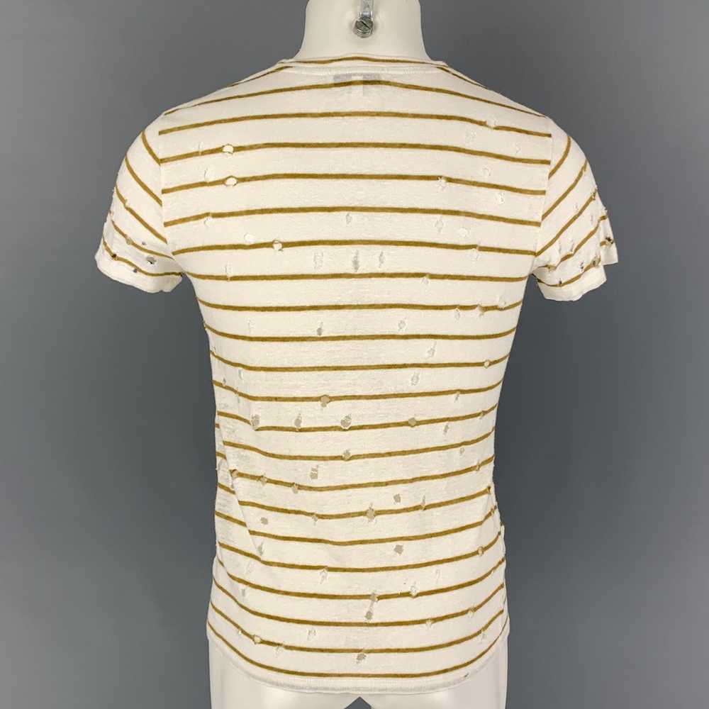Iro White Olive Stripe Linen Mina Tshirt - image 3
