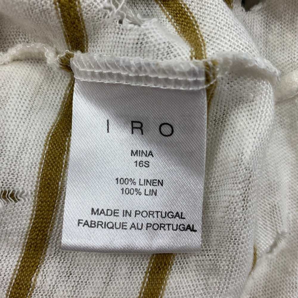 Iro White Olive Stripe Linen Mina Tshirt - image 4