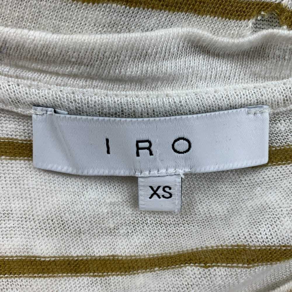 Iro White Olive Stripe Linen Mina Tshirt - image 5