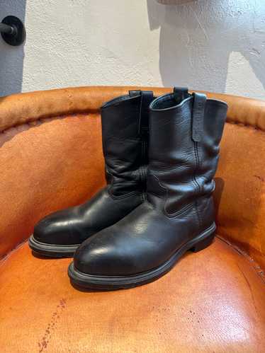 Made in USA Black Leather Red Wing Pecos Work Boot