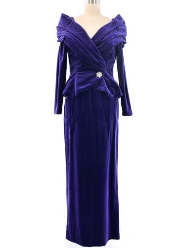 Christian Dior Purple Velvet Skirt Suit