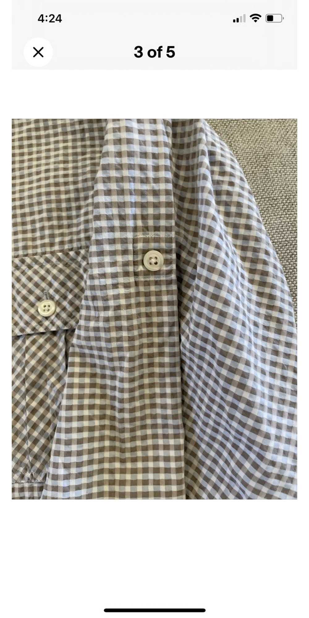 Billy Reid Check Print Seersucker Shirt - image 3