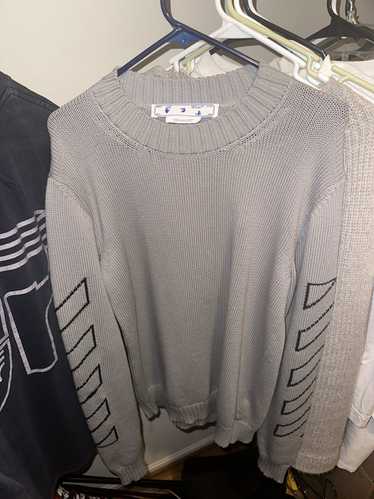 Off-White Off White Grey Knit Sweater Sz. Small