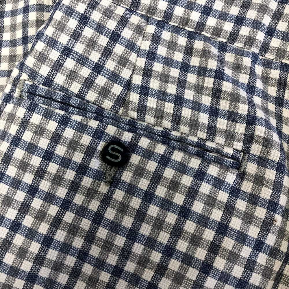 Unkwn Vtg 70's Sansabelt Jaymar Blue Gray CHECK M… - image 2