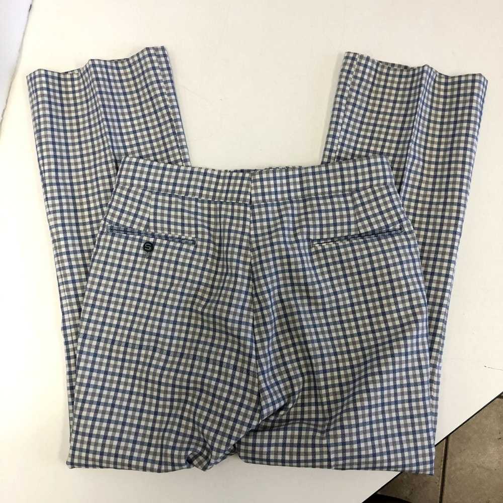 Unkwn Vtg 70's Sansabelt Jaymar Blue Gray CHECK M… - image 7