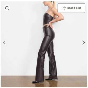 SKIMS Kim Kardashian Faux Leather Wet Jersey Bodysuit Sienna XS $78 NEW