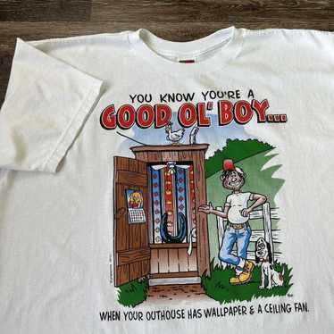 Vintage Gildan Redneck Fishing T Shirt Size XL 