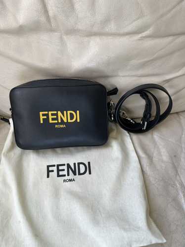 Camera case leather crossbody bag Fendi White in Leather - 26016573