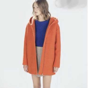 Zara Zara Trafaluc Orange Wool Hooded Coat - image 1