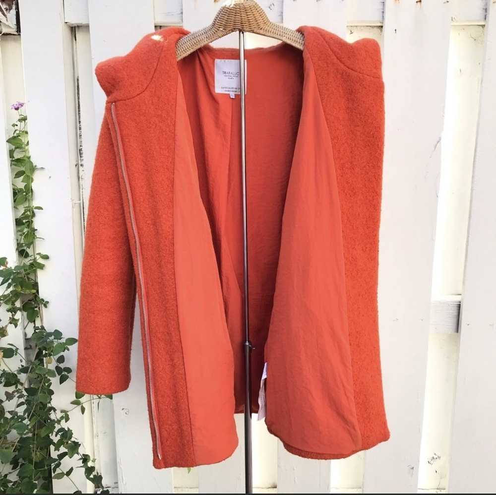 Zara Zara Trafaluc Orange Wool Hooded Coat - image 4