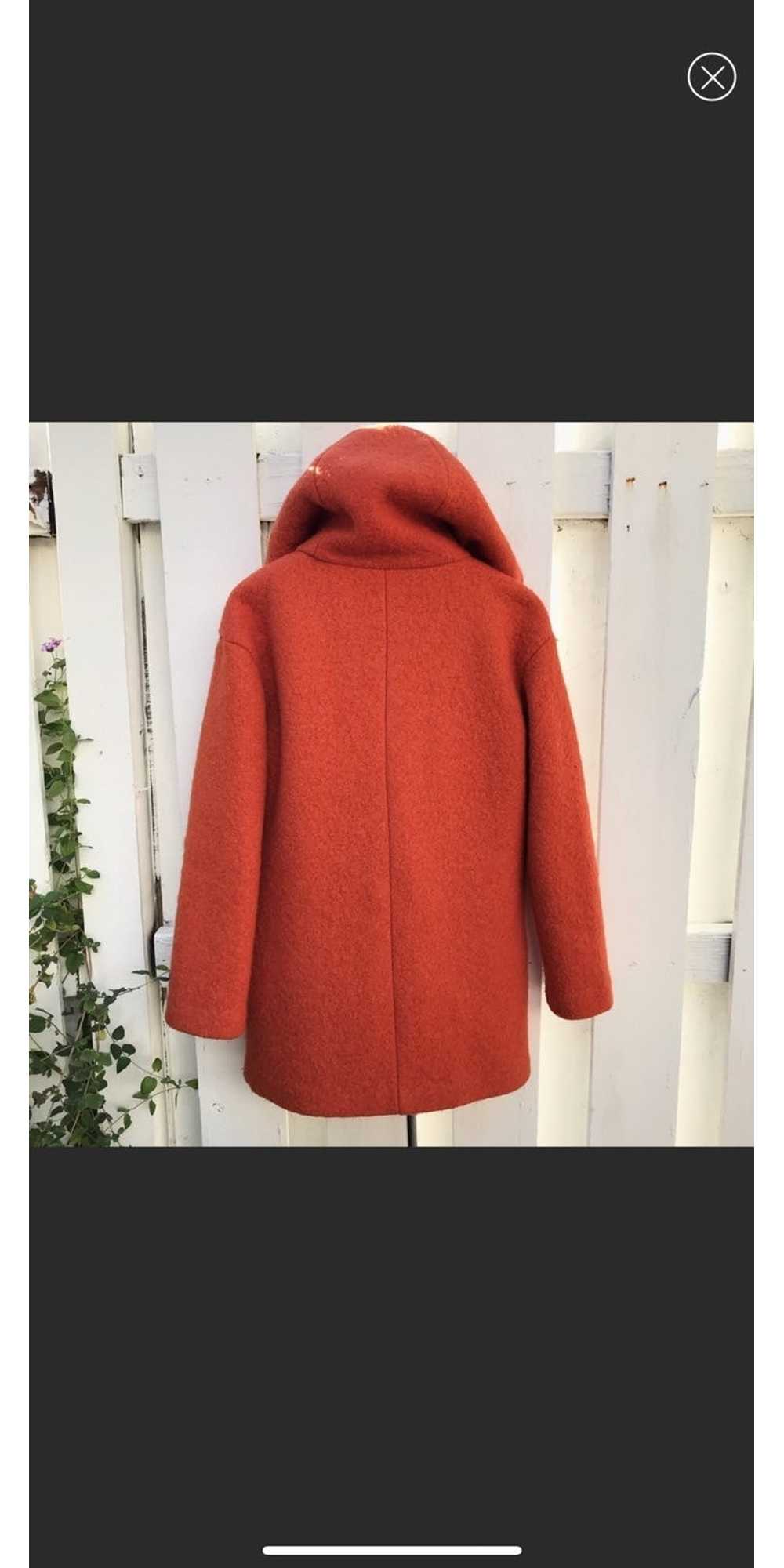 Zara Zara Trafaluc Orange Wool Hooded Coat - image 8