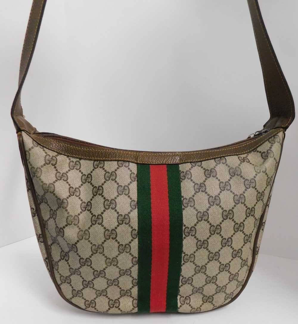 Gucci Gucci Brown Monogram Canvas Leather Shoulde… - image 5