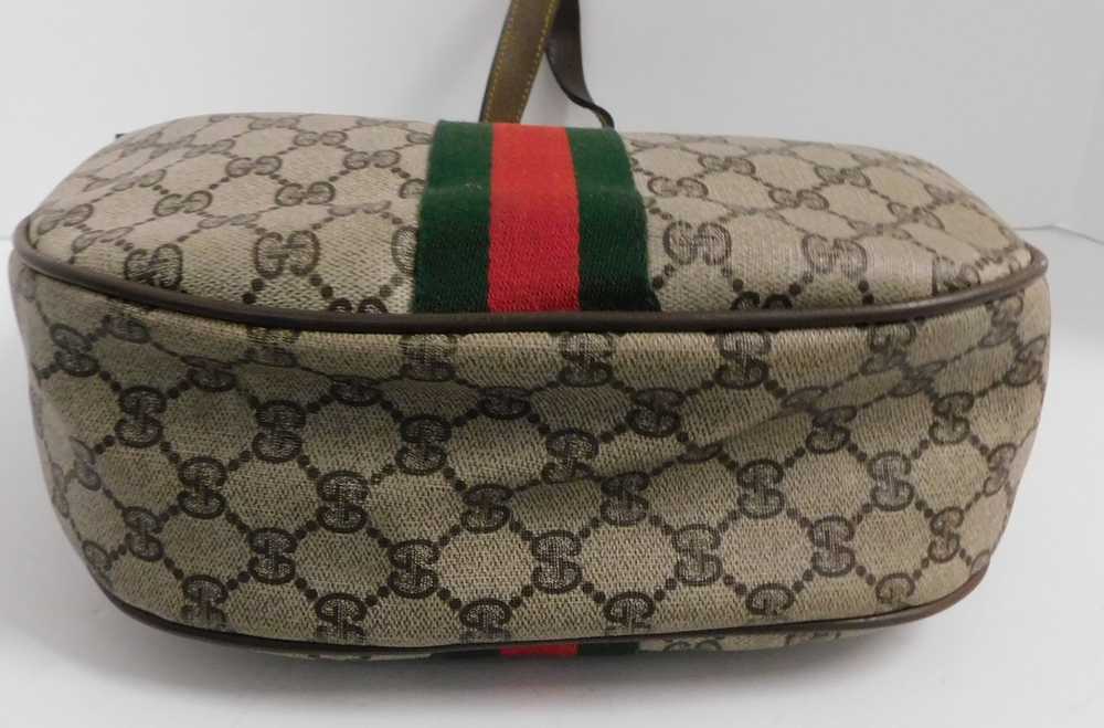 Gucci Gucci Brown Monogram Canvas Leather Shoulde… - image 6