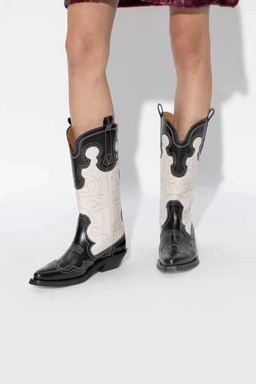 Ganni Ganni Embroidered Western Boots - image 1
