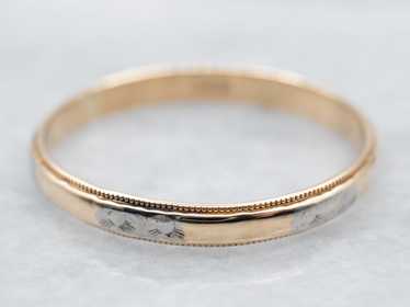 Forget-Me-Not Mixed Metal Pattern Band - image 1