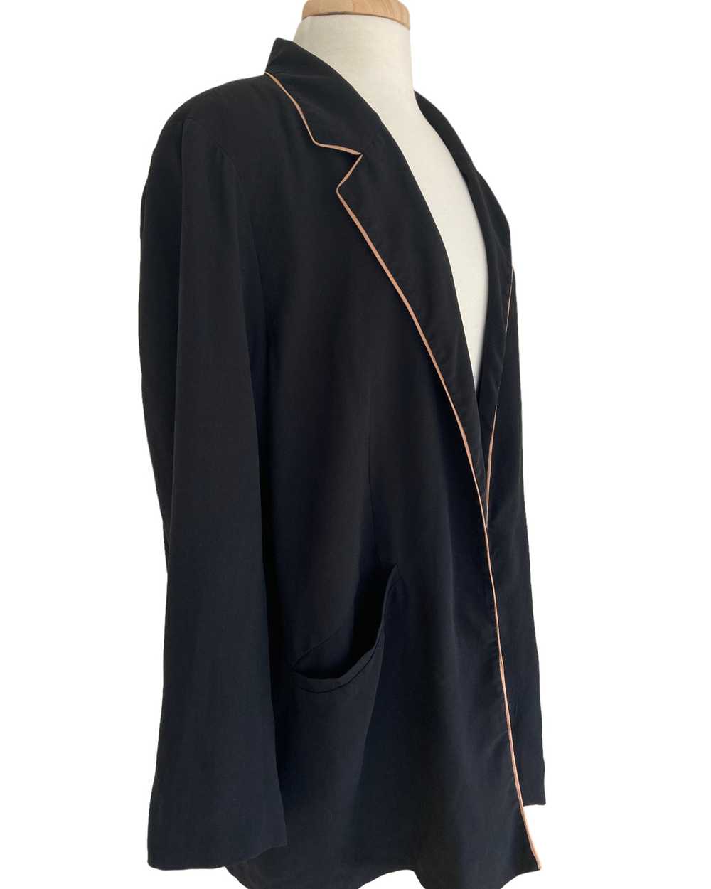 Eileen Fisher Black Silk Cardigan, XL - image 4