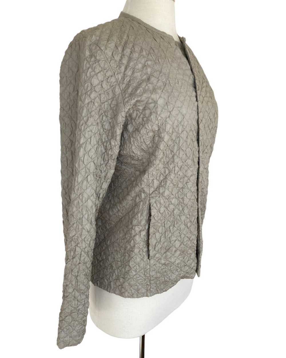 Eileen Fisher Textured Taupe Silk Cardigan with M… - image 2