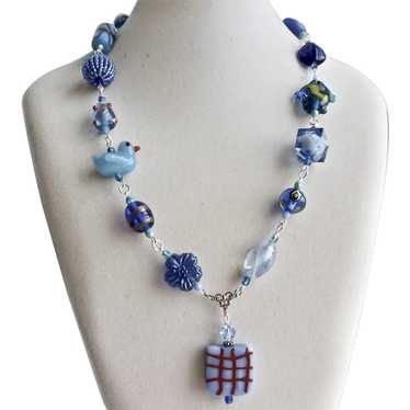 Artisan Necklace of Vintage Italian Resin Beads, Unusual and Beautiful