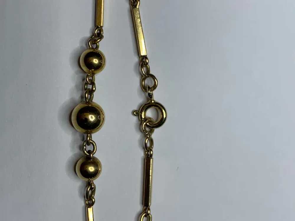 French 18 K gold Beads necklace - image 3