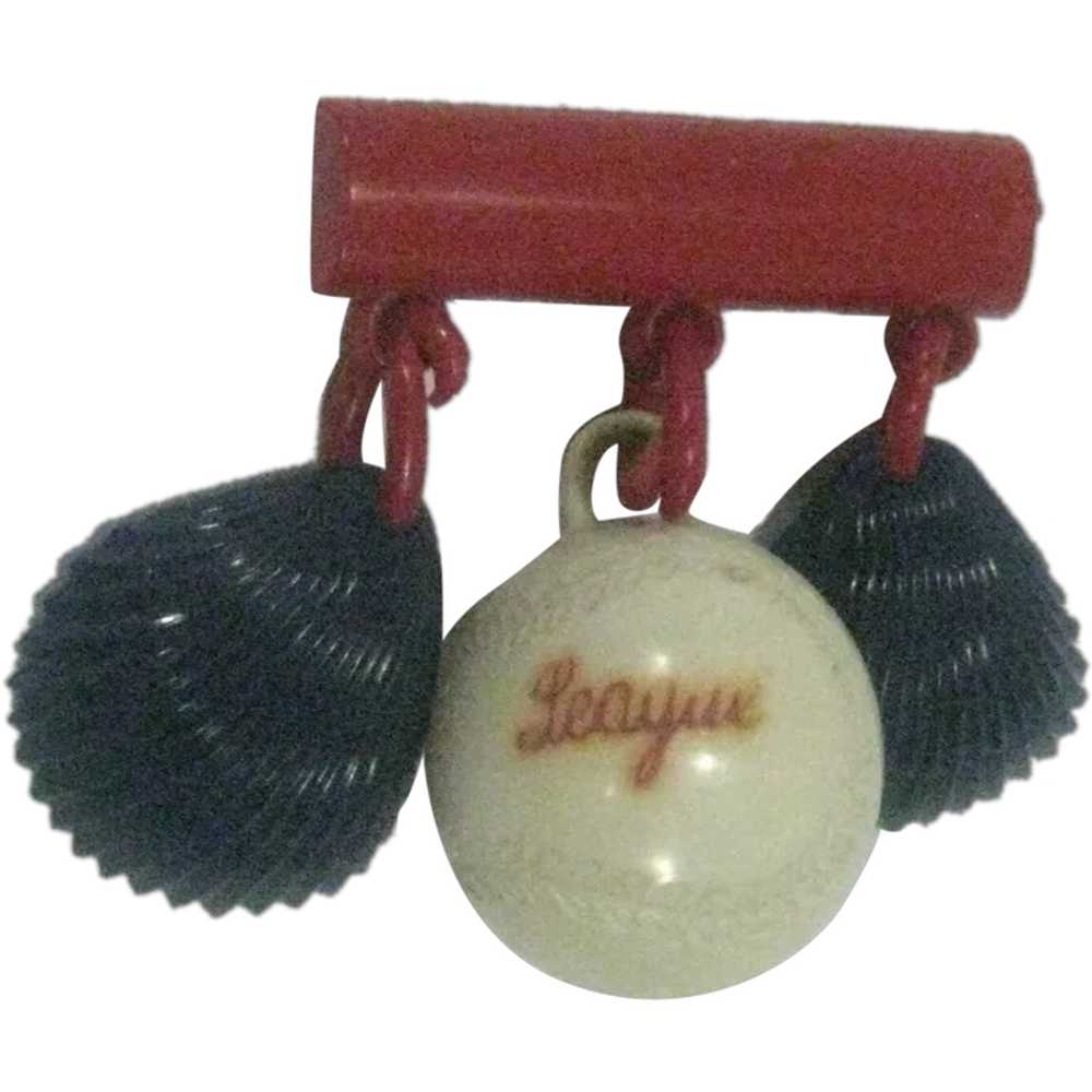 Baseball shell league red white blue dangle early… - image 1