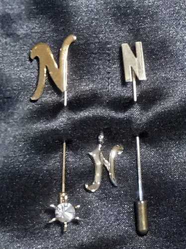 Lapel Pins Initial N (2) & Charm Initial N (1) Al… - image 1