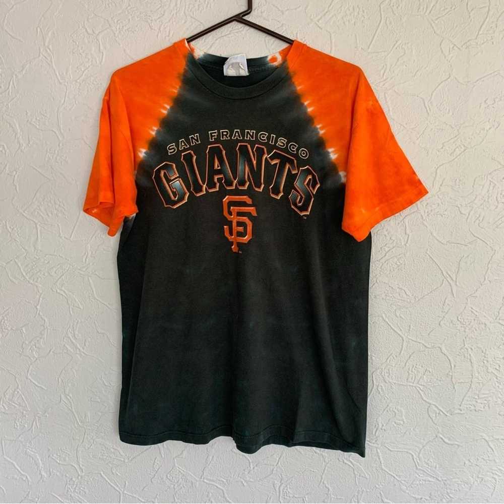 San Francisco Giants Mens SS Orange T Shirt White Distressed Logo Front  Size XL