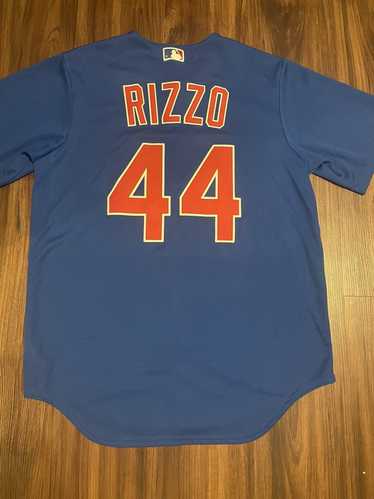 Men's Majestic Chicago Cubs #44 Anthony Rizzo Authentic Royal Blue Team  Logo Fashion Cool Base MLB