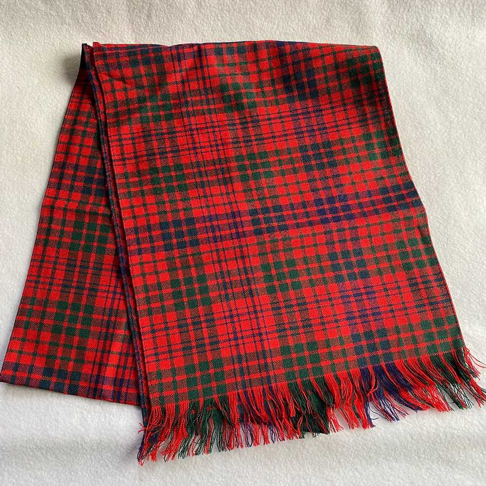 Ingles Buchan Wool Scarf Red Green Tartan Plaid S… - image 1