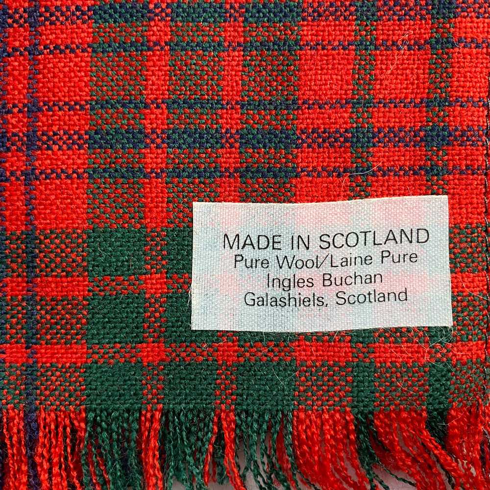 Ingles Buchan Wool Scarf Red Green Tartan Plaid S… - image 3