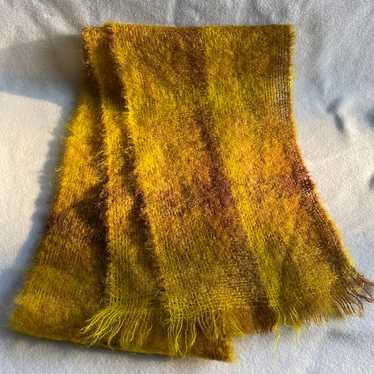 Vintage Creagaran Mills 100% Mohair plaid scarf made orders in Scotland yellow red