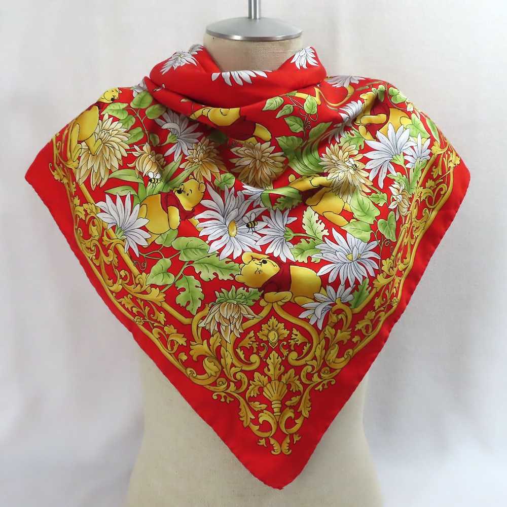 Winnie the Pooh Red Silk Scarf by Tie Rack - image 1