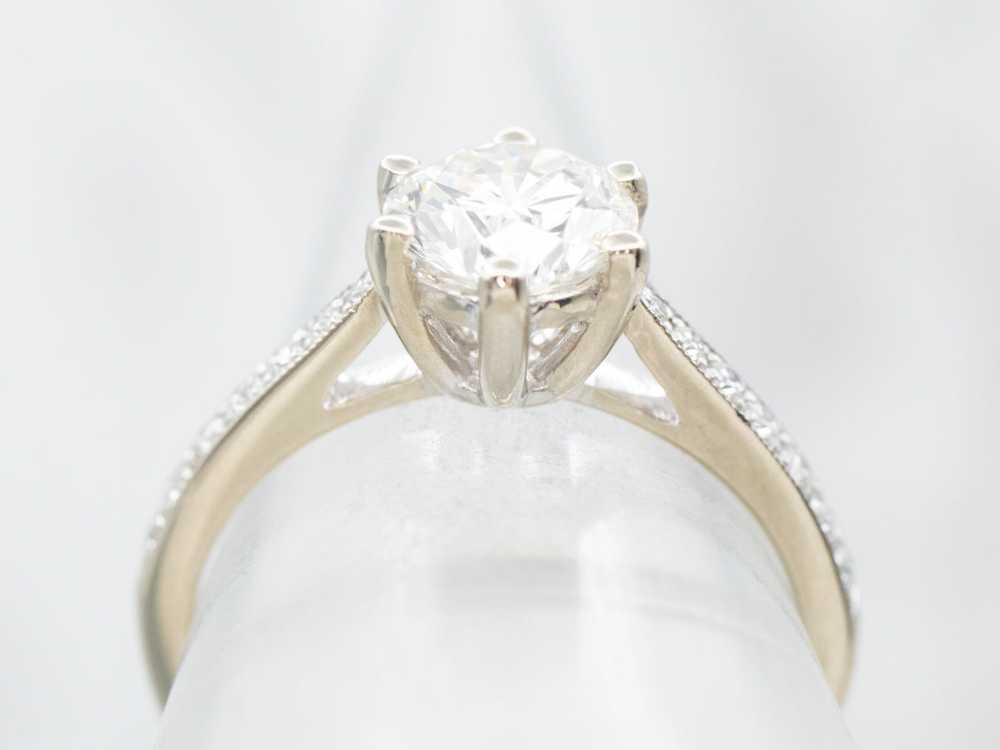 Classic Diamond White Gold Engagement Ring - image 4