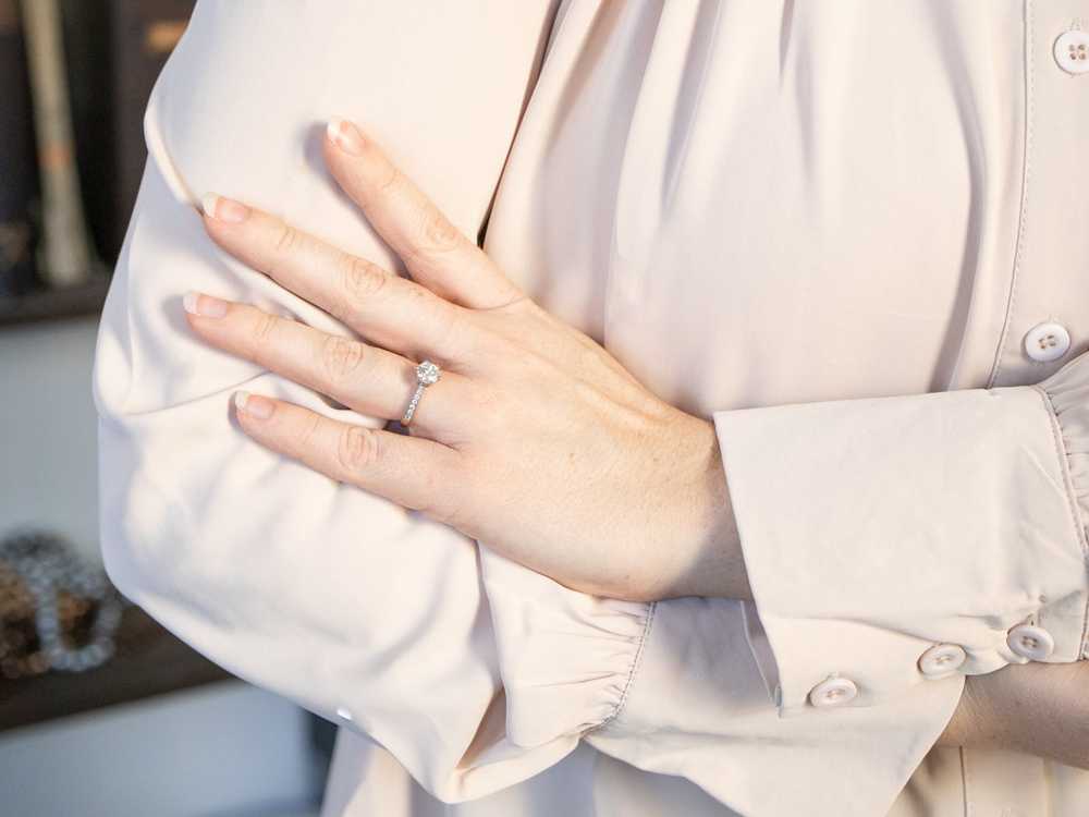 Classic Diamond White Gold Engagement Ring - image 5