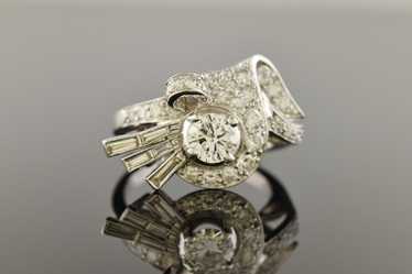 Mid Century Modern Freeform Diamond Ring - image 1