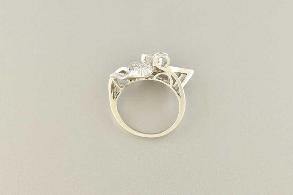 Mid Century Modern Freeform Diamond Ring - image 4