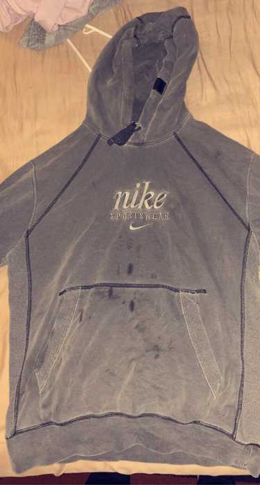 Nike × Vintage Nike Distressed SportsWear Grey Hoo