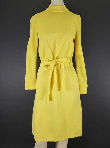 60s Bloomingdale's Yellow Mod Long Sleeve Knit Dre