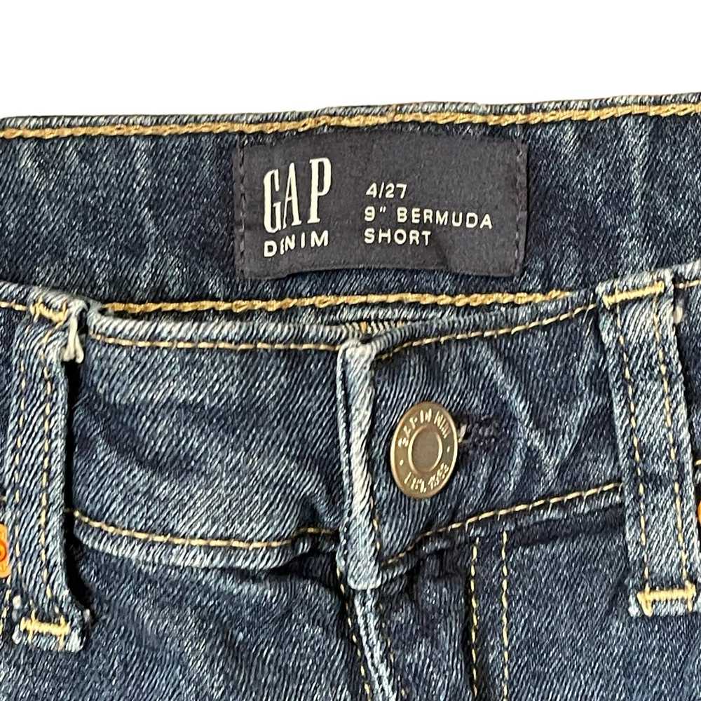 Gap Gap Denim Bermuda Jean Shorts Size 4/27 Blue … - image 4