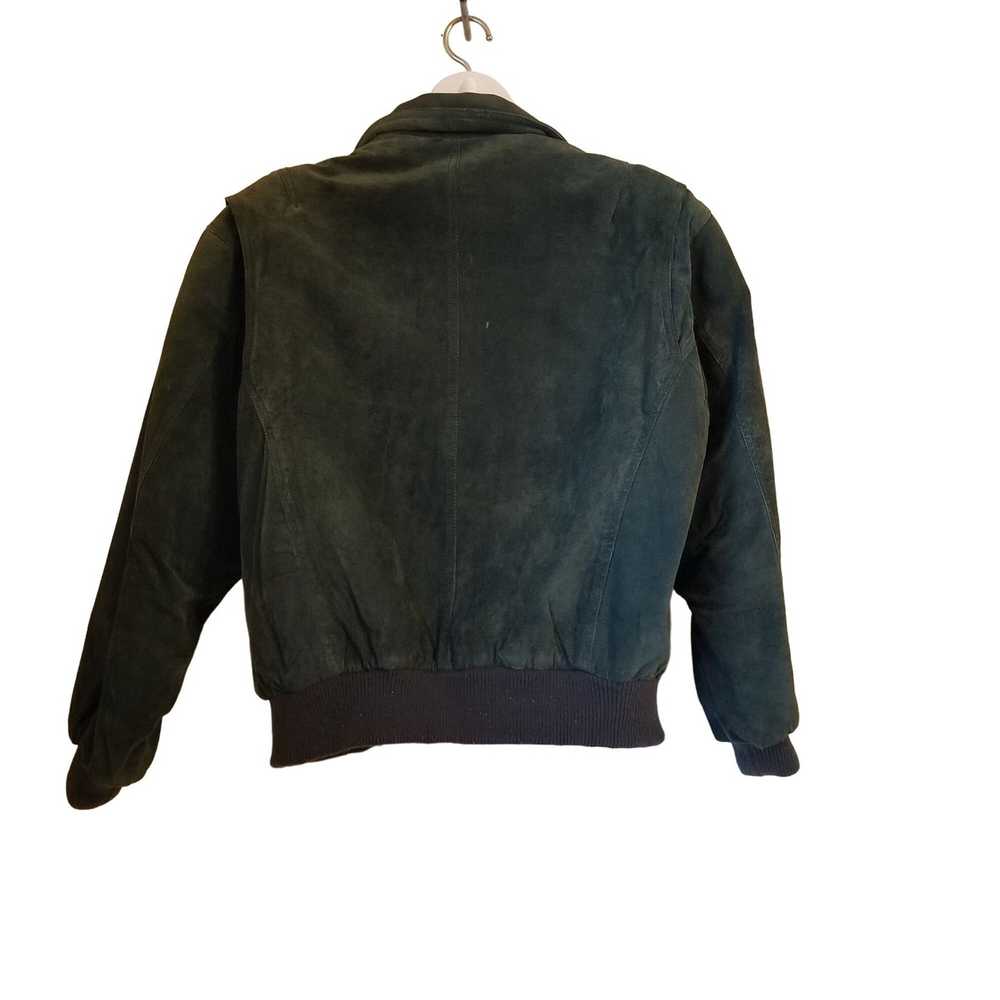 Mirage Mirage Green L Leather Bomber Jacket Vinta… - image 2