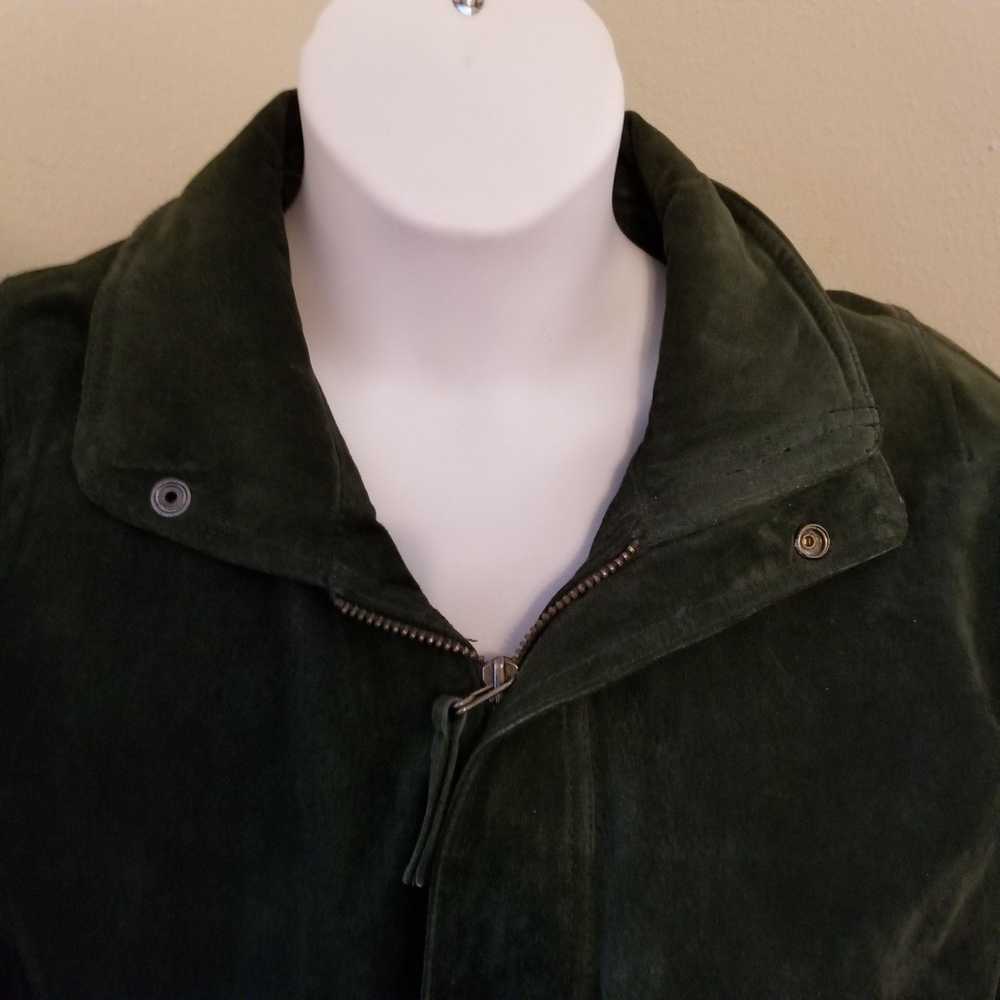 Mirage Mirage Green L Leather Bomber Jacket Vinta… - image 4