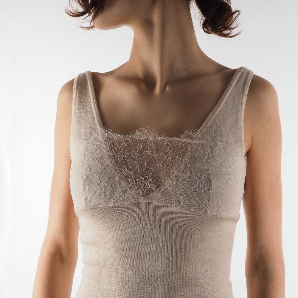 Dior Christian Dior Vintage Ivory Lace Tank Top B… - image 2