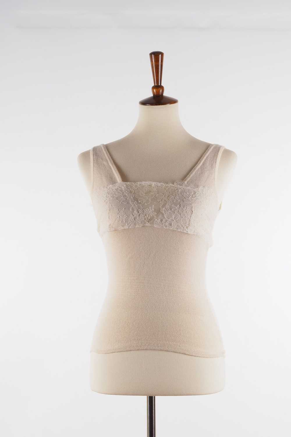 Dior Christian Dior Vintage Ivory Lace Tank Top B… - image 5