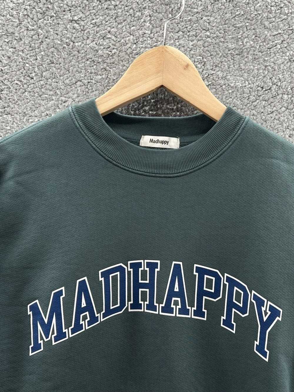 Madhappy Madhappy Navy Blue Arc Logo Green Crewne… - image 2