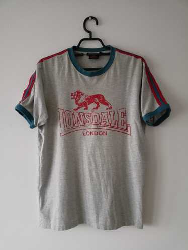 Lonsdale Lonsdale Gray T-shirt M with red logo and
