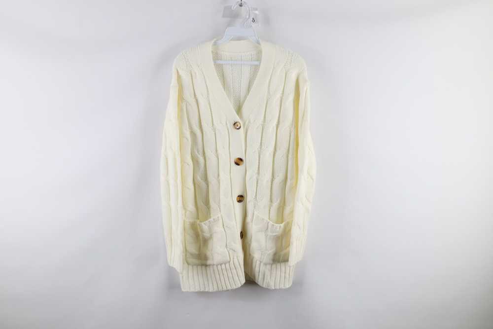 Vintage Vintage Chunky Cable Knit Button Cardigan… - image 1