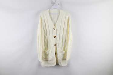 Vintage Vintage Chunky Cable Knit Button Cardigan… - image 1