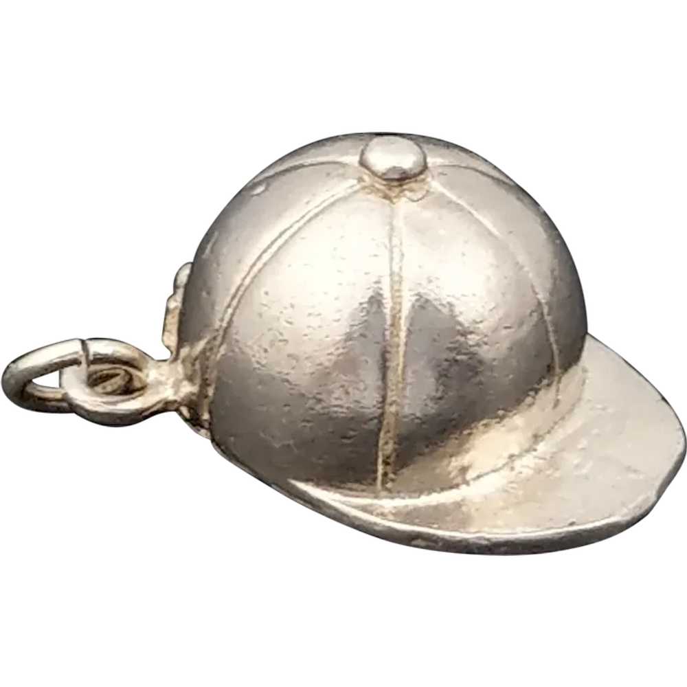 Sterling Silver Jockey Hat Large Charm or Pendant - image 1